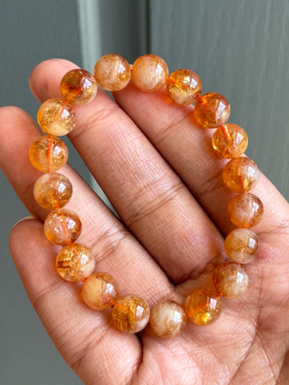 HQ Golden Citrine Crystal Bracelet 10.5mm